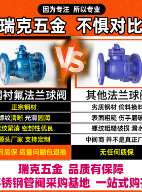 铸钢衬四氟法兰球阀Q41F46-16C耐腐耐酸碱铸钢法兰全衬氟球阀门