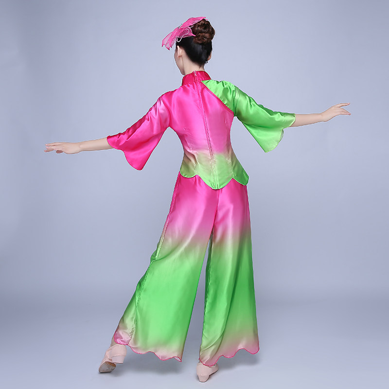 扇子舞蹈服装演出服新款中老年广场舞古典飘逸秧歌服舞套装女