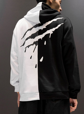 Men's sweatshirt 男士休闲时尚潮流拼色卫衣男长袖运动连帽上衣