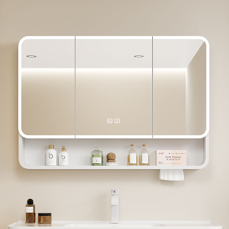 加厚太空铝浴室镜柜圆弧