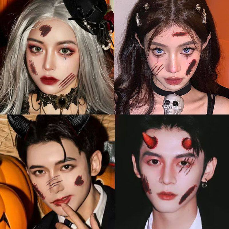 万圣节纹身贴仿真恐怖流