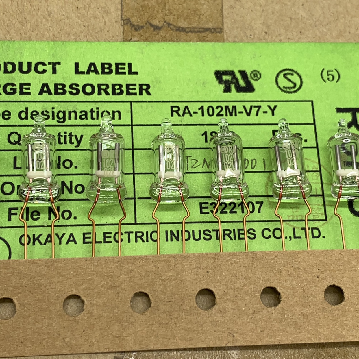 RA-102M-V7-Y进口冈谷OKAY A 3.5KA日本102V气体放电管1KV RA102V