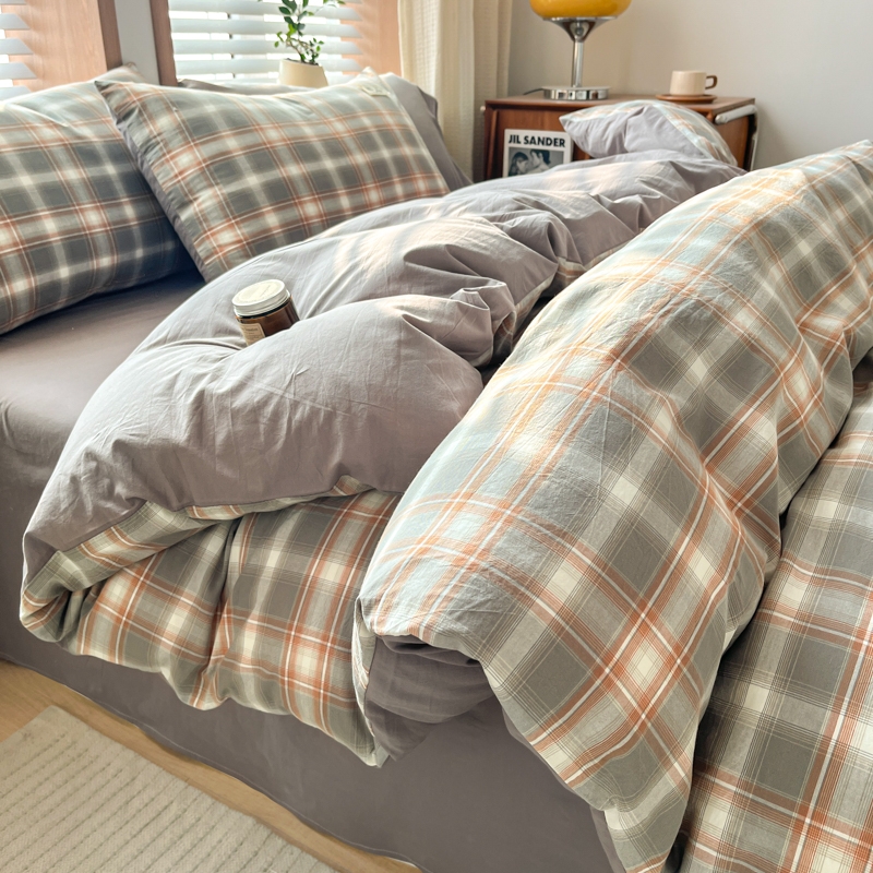 全棉纯棉被套单件学生宿舍被罩水洗棉150x200x230被单床单三件套