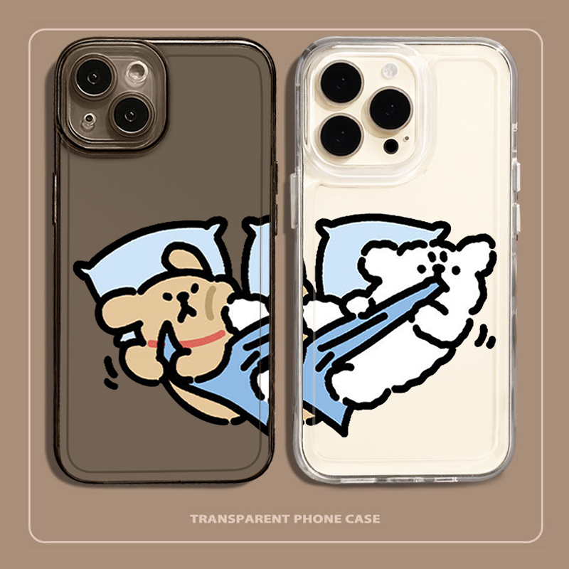 抢被子小狗手机壳苹果15promax情侣iPhone14小众小米13高级感12一对11透明vivo全包oppo华为适用荣耀一加iqoo