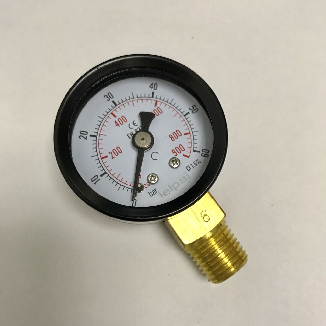 压力表 y-40 压力 0-60bar 900psi 6mpa=60bar 螺纹ZG1/4 pt 40mm