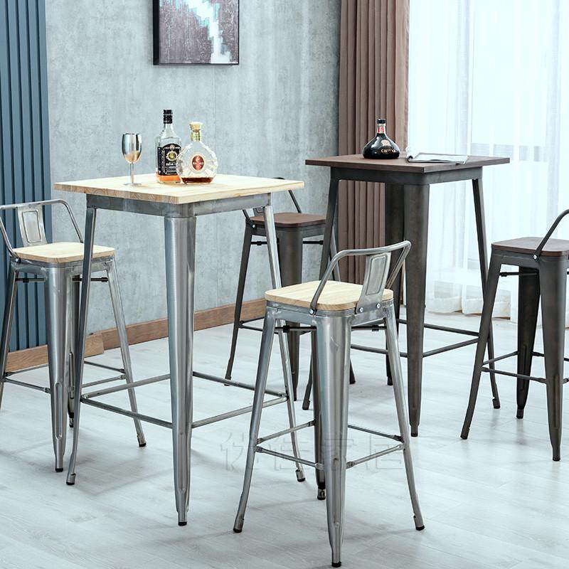 酒吧椅高脚凳子吧台椅吧凳前台椅金属凳时尚简约欧式铁艺铁皮凳