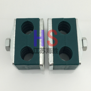 轻重型双孔管夹船用液压塑料管夹管卡轻型双联固定件机械卡箍夹