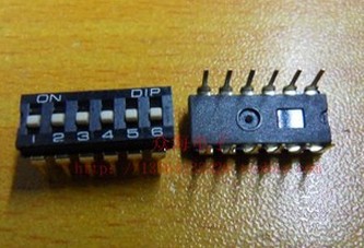 黑色高品质直插DIP拨动开关 2.54间距 拨码/编码开关 2位至12位