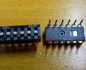 黑色高品质直插DIP拨动开关 2.54间距 拨码/编码开关 2位至12位