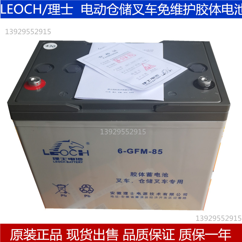 LEOCH BATTERY 6-GFM-85 12V85Ah/20Hr 12V80AH 电动叉车动力电池
