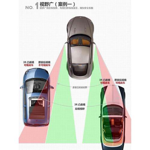 3R新款汽车后视镜小圆镜倒车辅助镜照地镜广角可调角度盲区镜小镜