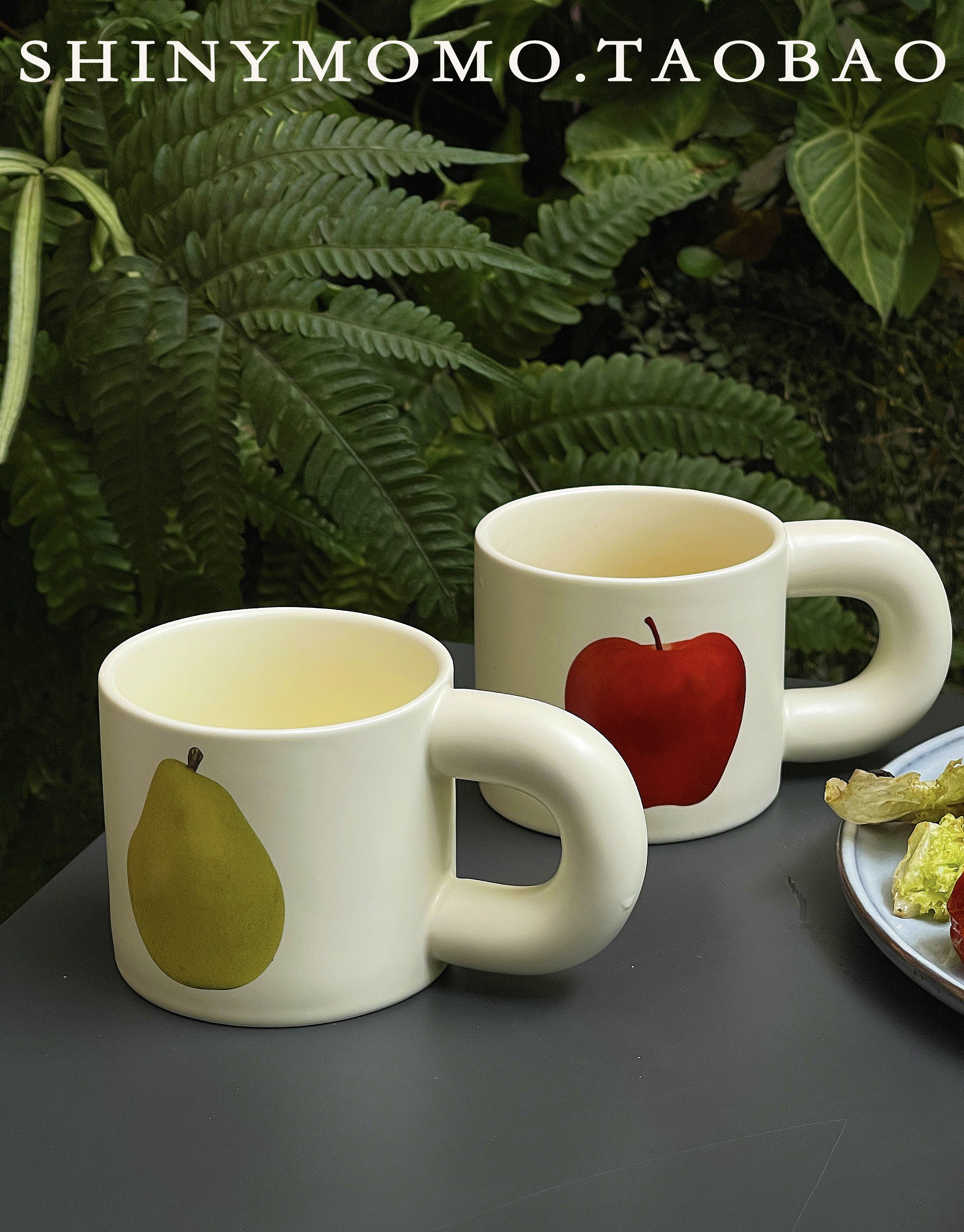 Shinymomo自制创意水果印花陶瓷马克杯复古手绘拿铁咖啡杯,纺织面料/辅料/配套,服装加工设备,淘宝优惠券,粉丝福利购,淘宝优惠卷