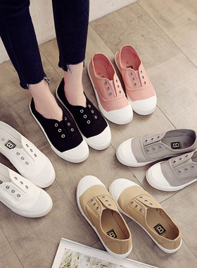 women white canvas shoes ladies casual flats girls sneakers