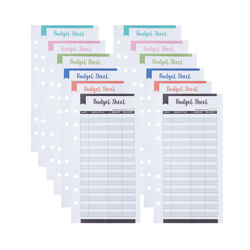 A6 Budget Sheets envelopes Expense money planner organizer