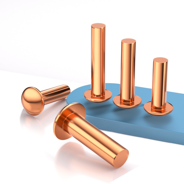 紫铜铆钉圆头实心半毛元