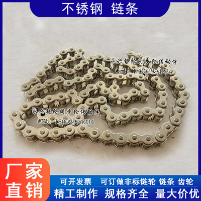 工业不锈钢链条 08A-1*120L 不锈钢304 节距12.7 40SS不锈钢链条