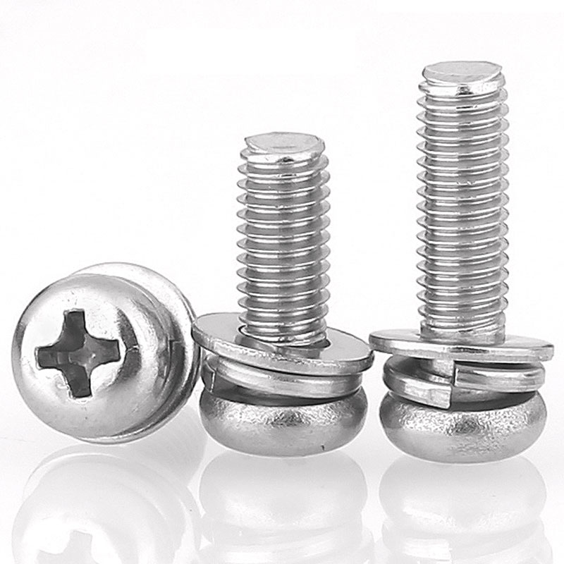 不锈钢组合螺丝圆头十字