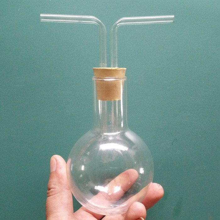 圆底烧瓶形玻璃配导管打