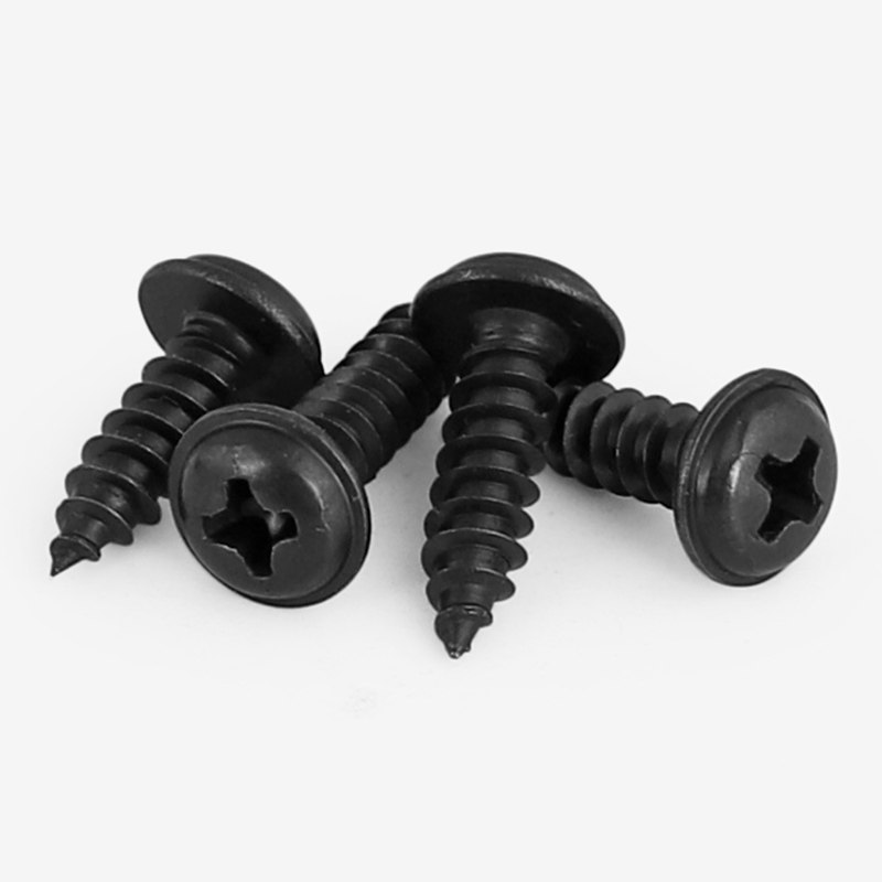 M1.7M2M2.3M2.6M3M4 PWA黑色十字带垫自攻螺钉带介螺丝*4x5x6x16