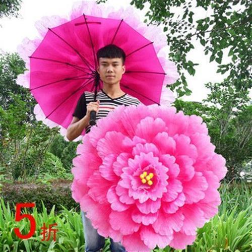 牡丹花伞舞蹈舞台演出道具花伞牡丹花晚会开幕表演道具手拿花花伞