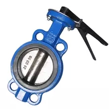 铸铁对夹式手动蝶阀/手柄蝶阀/D71X-16DN40 50 65 80 100 125 150