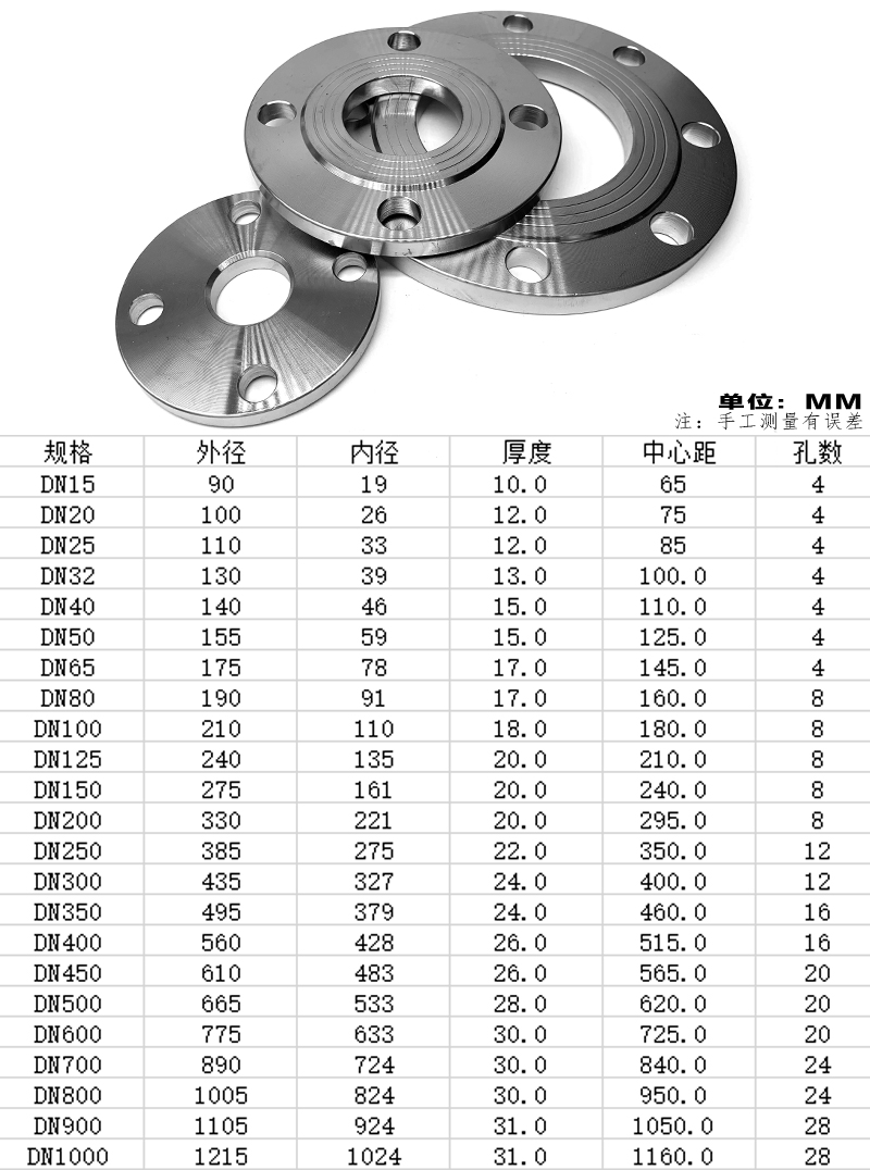 304亚氧炉不锈钢焊接锻打法兰10公斤压力BG5010机械部PN10DN25/50