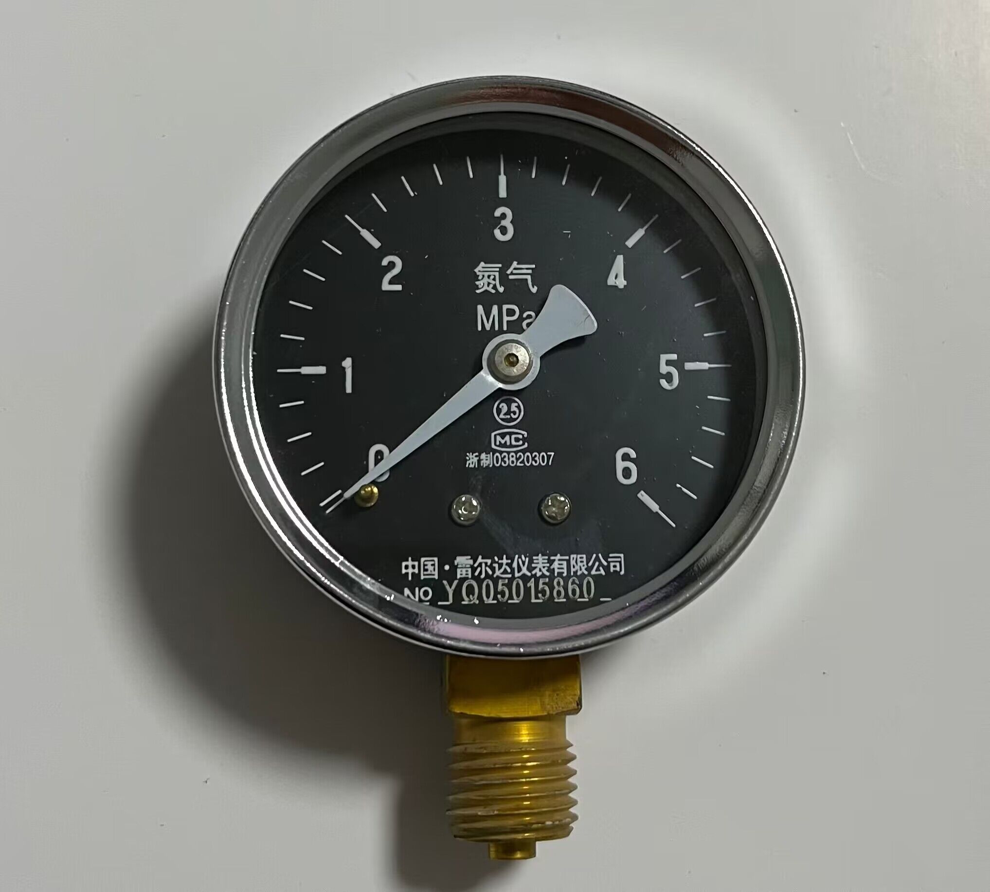 氮气压力表yd-60 0-6mpa氮气表yqd-370配套低压表出气表 M14X1.5