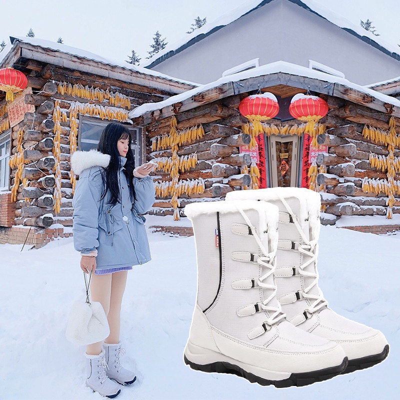 东北户外极寒雪地靴女哈尔滨长白山旅游防寒加绒加厚棉鞋防水防滑,女鞋,时尚雪地靴,淘宝优惠券,粉丝福利购,淘宝优惠卷