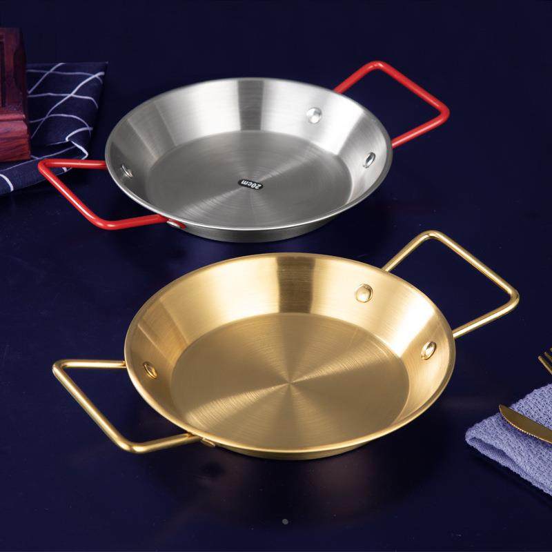 加厚不锈钢韩式海鲜盘带柄干锅盘双耳烤鱼盘龙虾盘盘子烤盘直销,包装,纸盒,淘宝优惠券,粉丝福利购,淘宝优惠卷