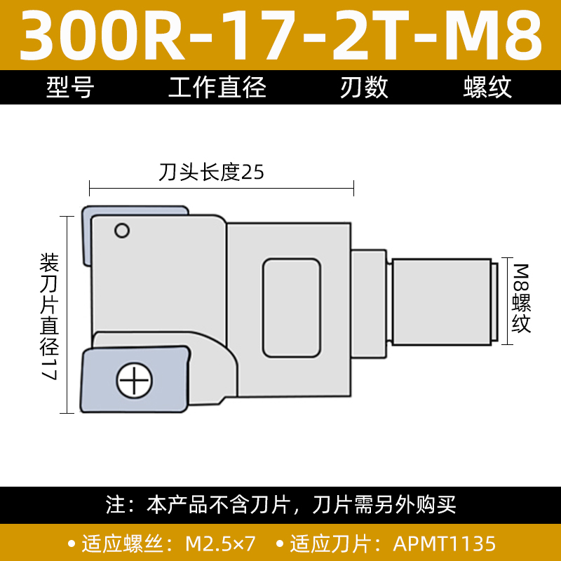 新款锁牙式铣刀头BAP300R