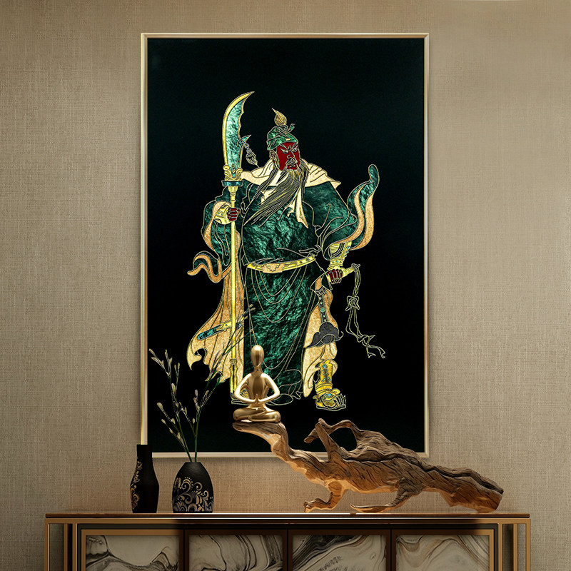 武财神关羽挂画关二爷画像客厅玄关餐厅书房办公室茶室浴室装饰画