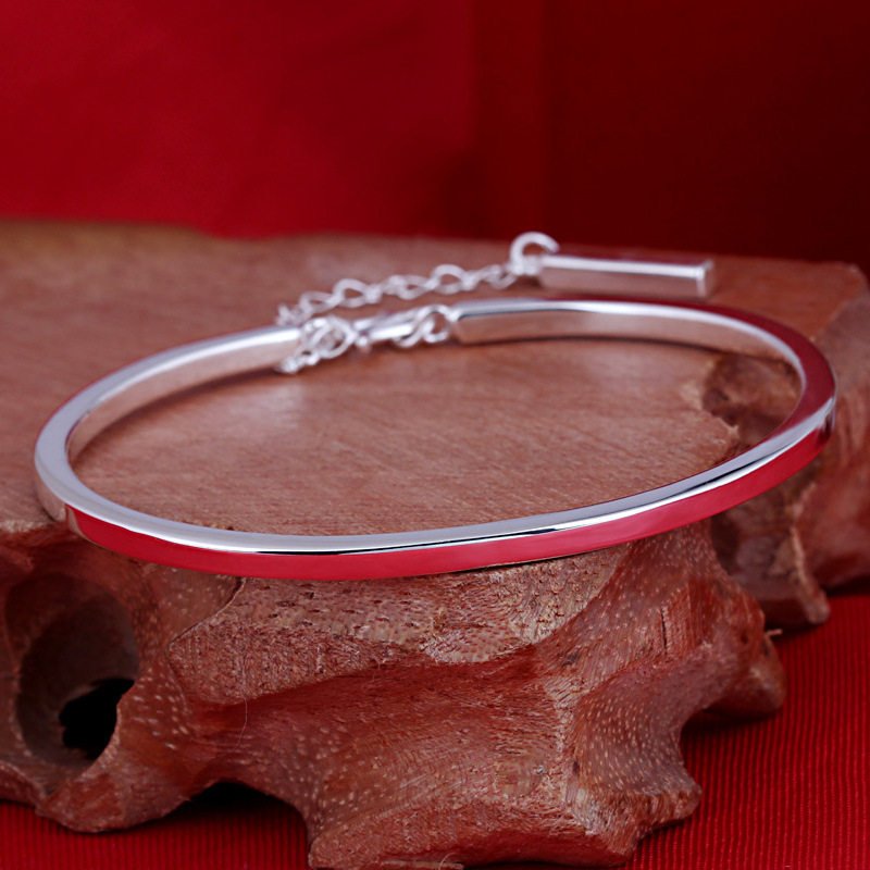 银饰品源头工厂新款s990银电镀手饰韩版时尚简约女士手镯饰品