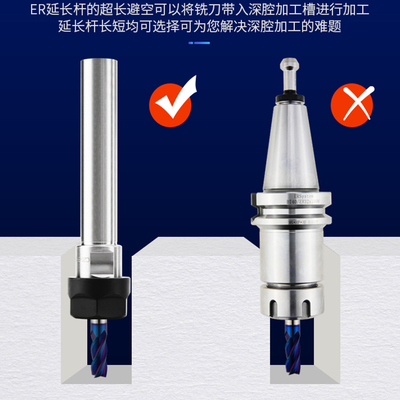 直柄延长杆C16C20C25C32加长ER夹头延长杆ER16/20/25/32-100-150