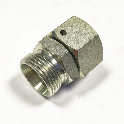 液压接头高压镀锌过渡接头卡套带活螺母H型内外转接头2C-RN 2D