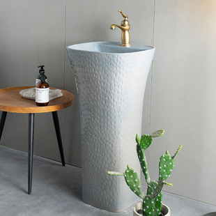 院子户外洗手池庭院洗手台柱盆室外洗手盆立柱式洗脸盆一体落地式