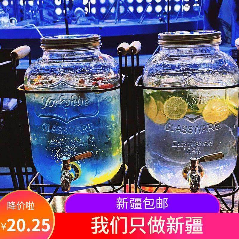 新疆西藏包邮酒桶可乐桶带龙头玻璃饮料瓶水果茶桶野餐饮料桶兑酒