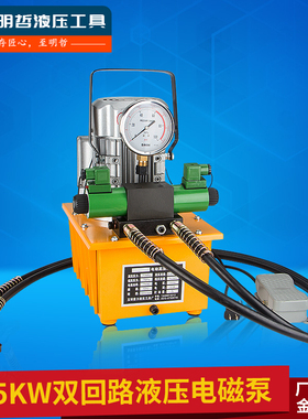 DB075-D2双回路电动泵 双电磁阀油压电动泵 双向超高压油泵 750W