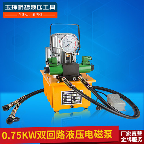 DB075-D2双回路电动泵 双电磁阀油压电动泵 双向超高压油泵 750W