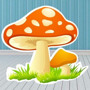 定制KT板制作假山森林房子蘑菇花丛草丛幼儿园舞台表演背景道具