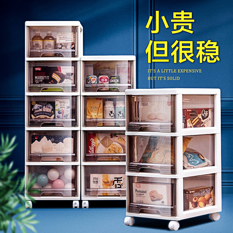 收纳柜抽屉式柜子家用放零食玩具塑料整理箱多层储物柜透明收纳箱图片