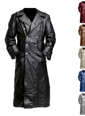 Winter long Jackets Jacket Leather Men For Mens Trench Coat