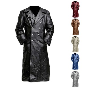 Winter long Jackets Jacket Leather Men For Mens Trench Coat