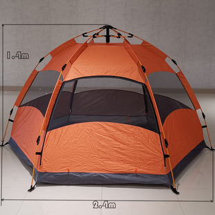 篷六角帐晒旅游帐篷野营加厚008防雨防全自动便携野餐式露营户外