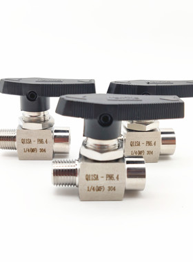 304不锈钢内外丝球阀2分仿美面板球阀Q11SA直通螺纹仪表开关阀1/4