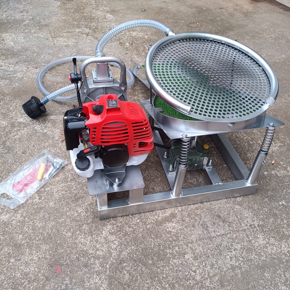小型便携式淘金机淘金沙工具 淘金设备汽油机振动分离选金溜金槽