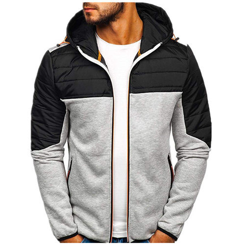 hoodies 男 jacket men sweatshirt men fleece 拉链连帽拼接卫衣