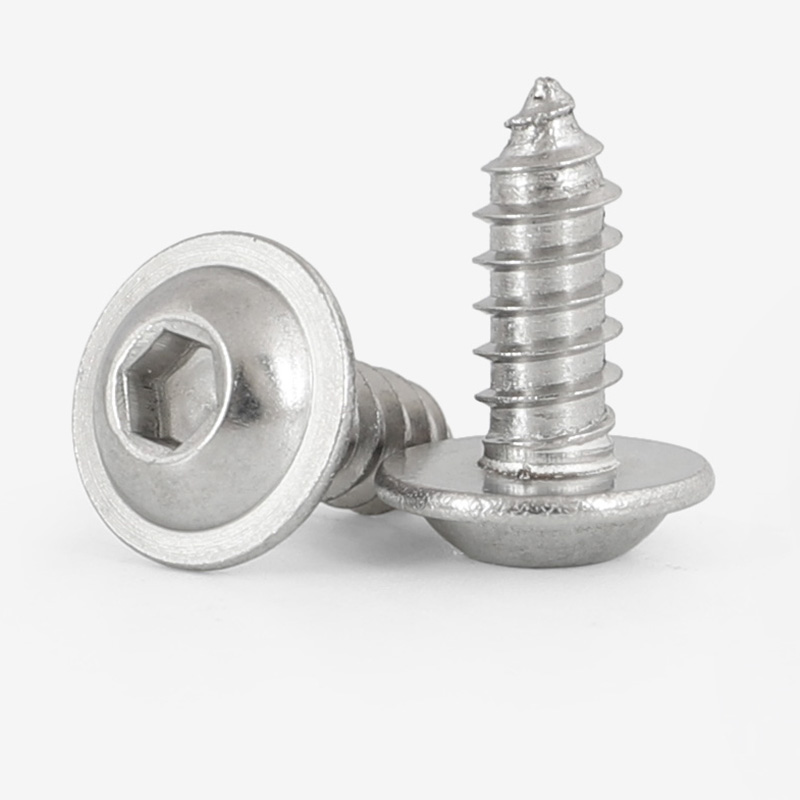 M3M4M5M6 304不锈钢半圆头内六角带垫自攻螺丝钉盘头带介子木螺丝