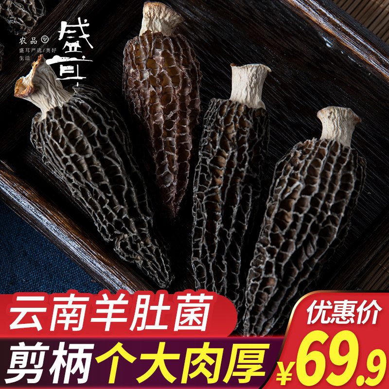 盛耳 羊肚菌30g蘑菇干货新鲜羊菌肚菌菇菇类食用菌云南特产非500g