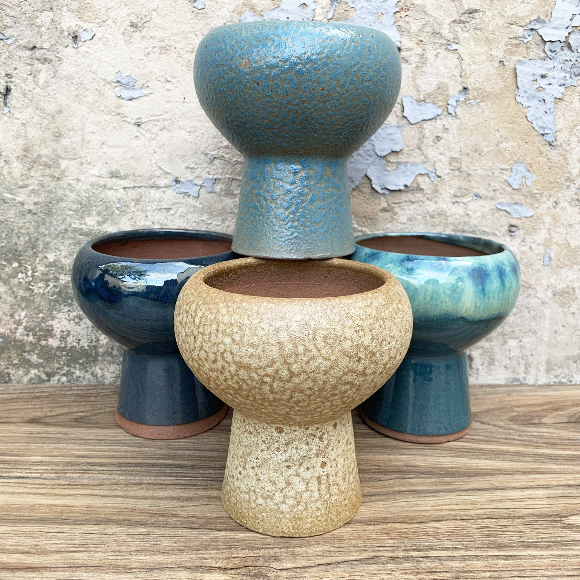 手工陶艺透气粗陶多肉绿植小老桩盆桌面地面复古陶瓷盆景盆栽花盆