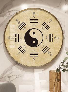 河图洛书先天后天八卦太极图挂画阴阳周易客厅新中式道家装饰灯画